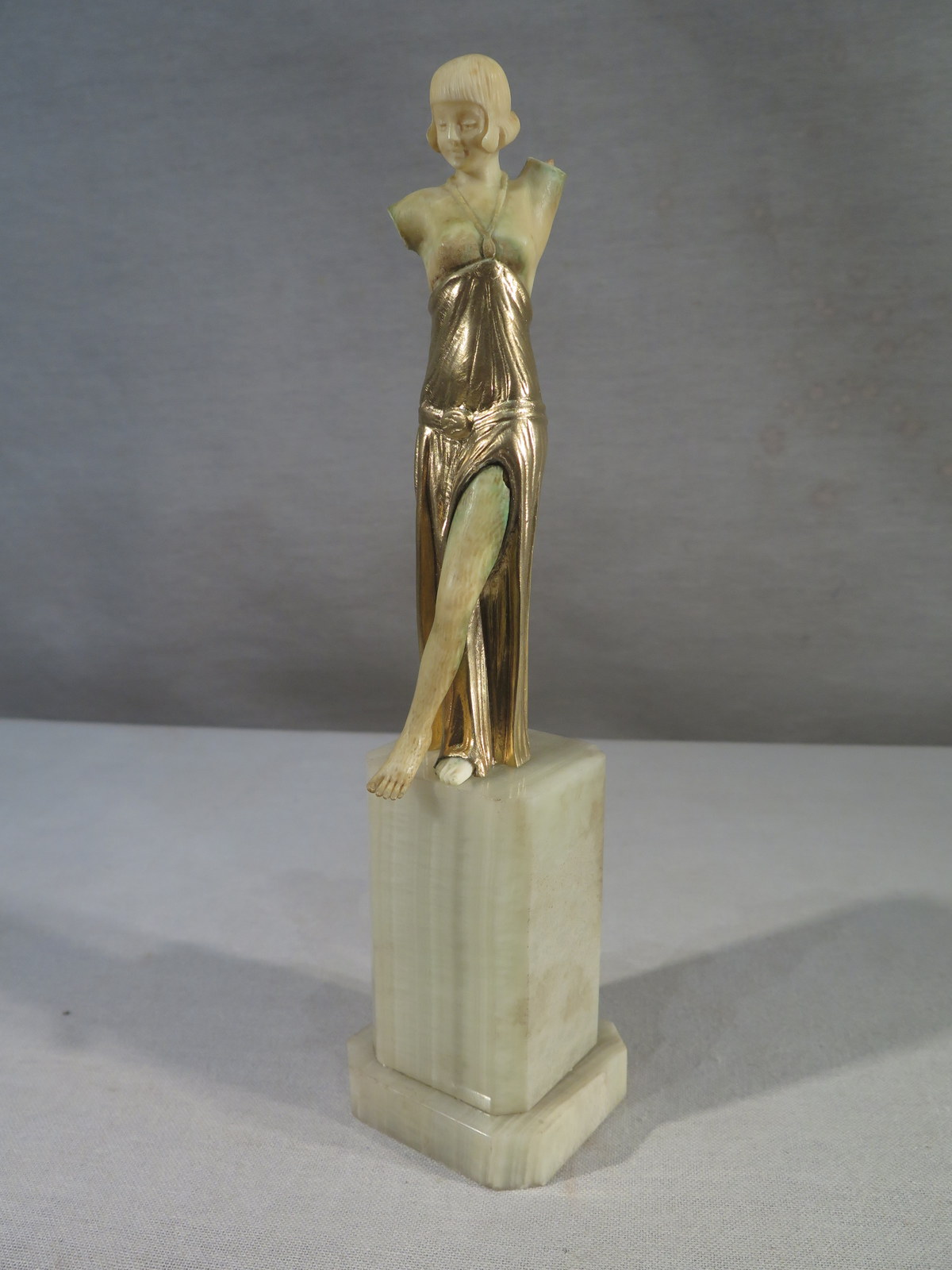 LOUIS BARTHELEMY ANCIENNE JOLIE SCULPTURE CHRYSELEPHANTINE FEMME ART ...